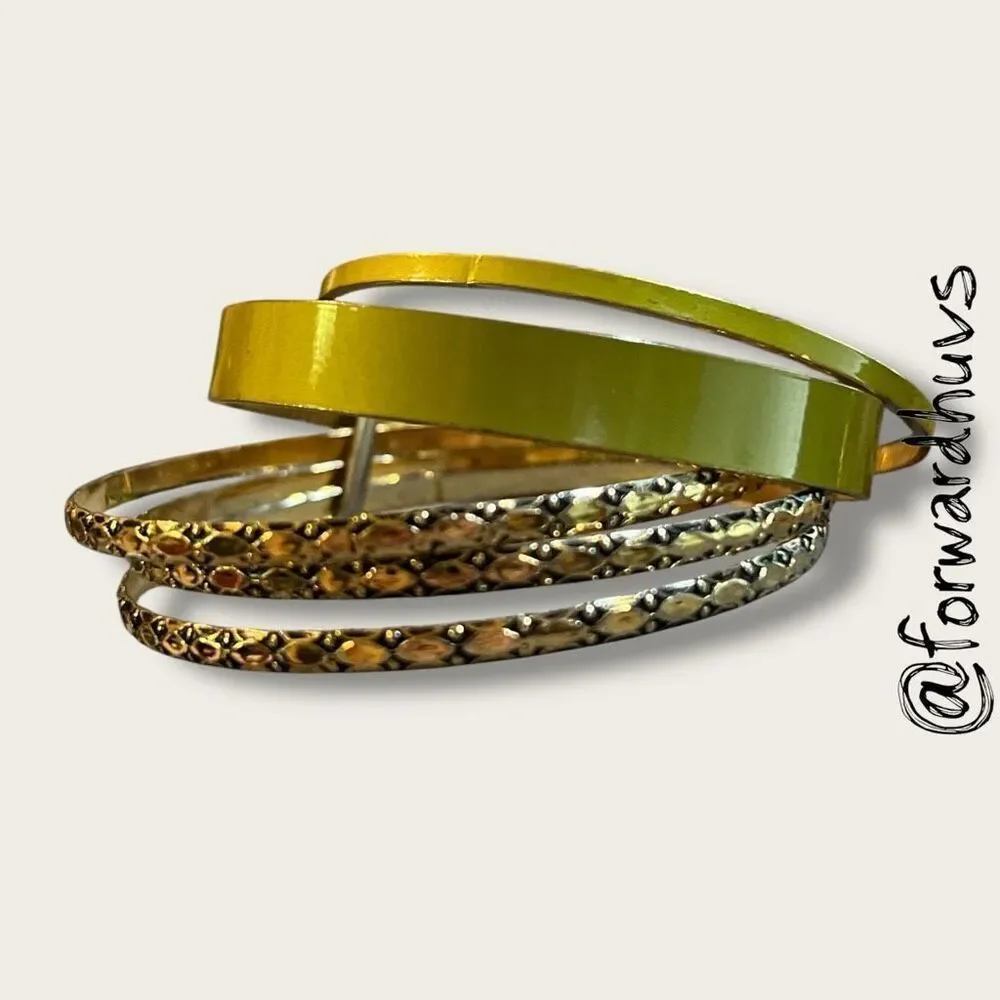 Bundle Sale 3 for $15 | Green & black / Gold Bracelet Set